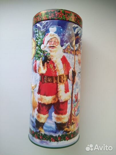 Жестяная банка новогодняя