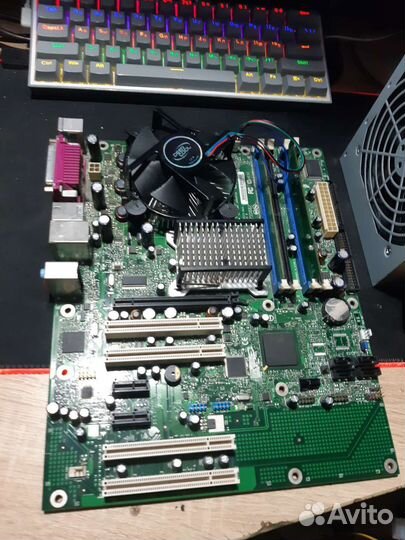 Материнка Intel 775 + блок питания и DVD-R IDE