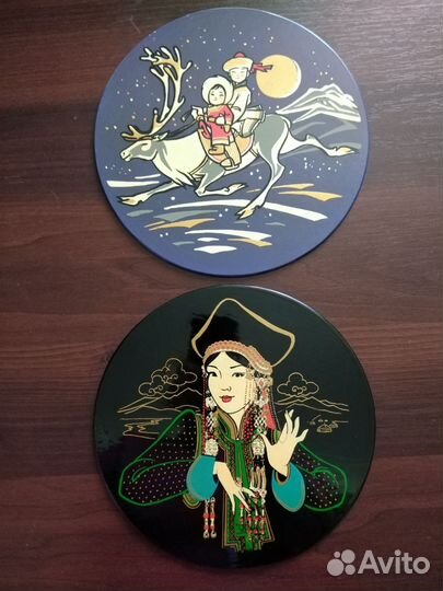 Лаковая миниатюра, картина, панно Монголия