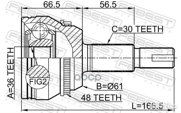 Шрус наружный 36X61X30 0110-GSX30A48 Febest