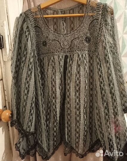 Блузка вязаная крючком хб ажурная размер 50-60