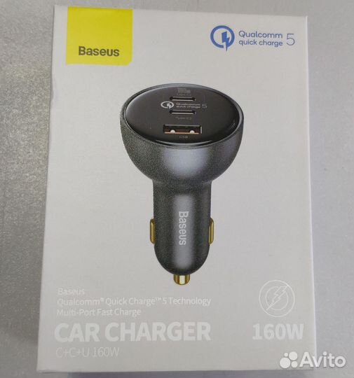 Автомобильная зарядка Baseus QC5.0+PD 160W cccu