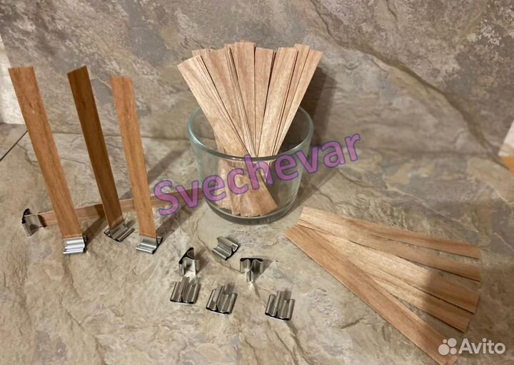 Деревянный фитиль для свечей с держателем
