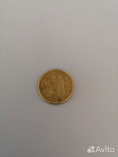 Монета Австрия 10евро цент
