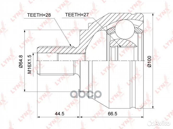 Шрус внешний перед прав/лев CO3908 lynxauto
