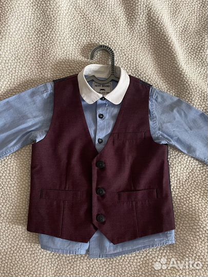 Next рубашка и жилетка 92