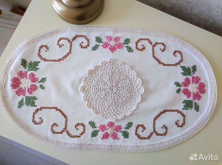 Салфетка винтаж 35*60,ручная вышивка,хлопок,ссср