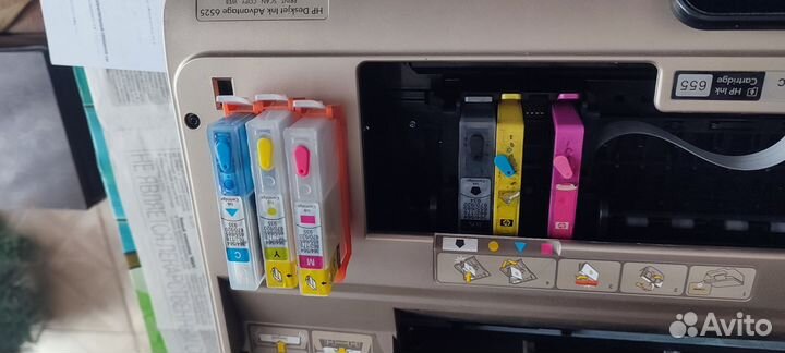 Принтер hp deskjet 6525 с новыми картриджами 655