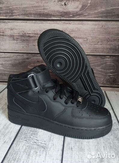 Кроссовки женские зимние с мехом nike AIR force 1