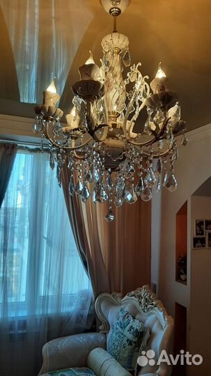 Люстра потолочная бу хрустальная