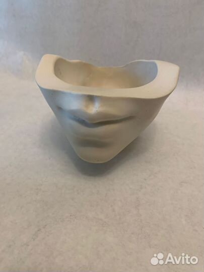 Силиконовая форма личико кашпо ваза гипс