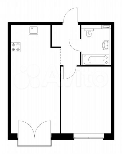 1-к. квартира, 42,8 м², 2/24 эт.