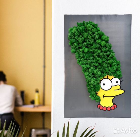 Панно из стабилизированного мха Симпсон