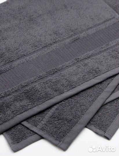 Полотенца махровые, графит, 4шт, новые