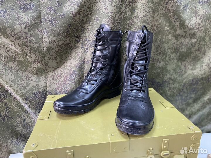 Берцы утка кожаные