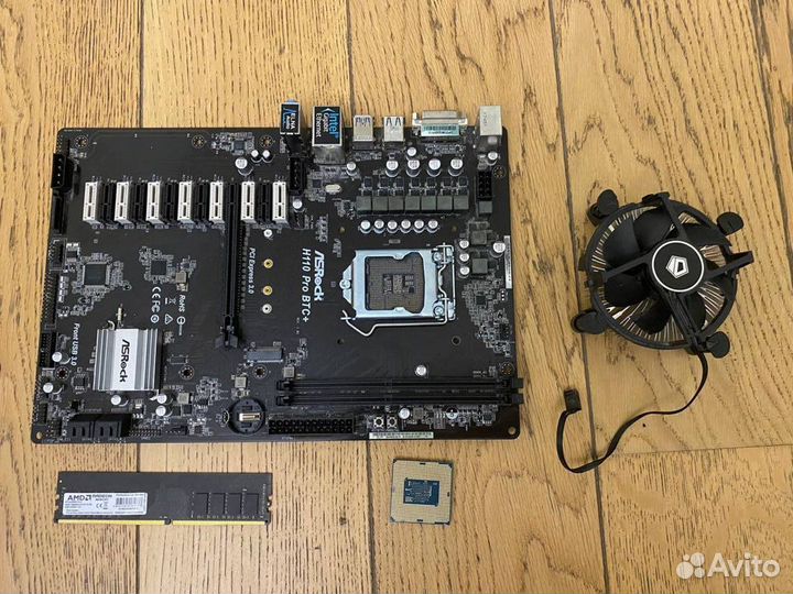 Материнская плата ASRock H110 Pro BTC+ проц+память