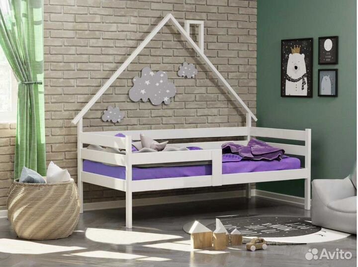 Софа берёза детская Домик высокий борт