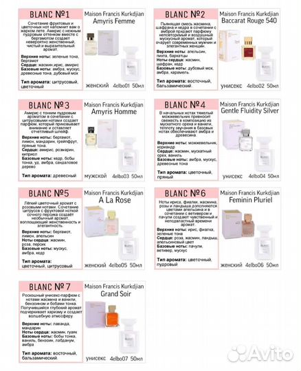 Духи Blanc2,Бакара руж 540