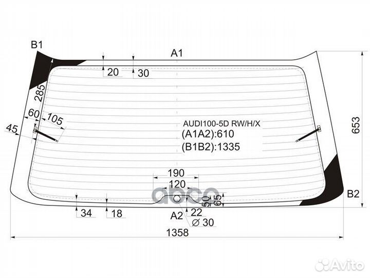Стекло заднее с обогревом audi 100 5D 90-97/AUD