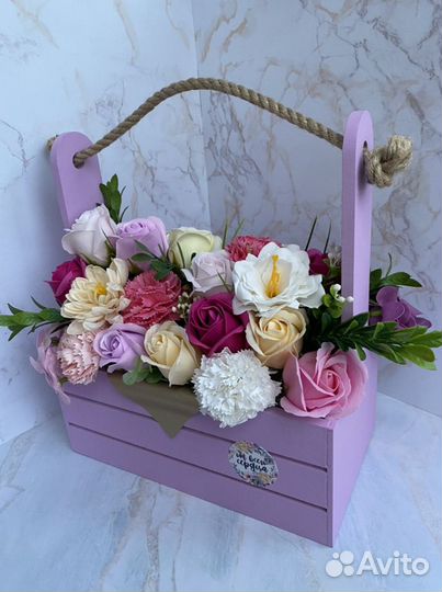 Букет из мыльных роз цветы 8 марта