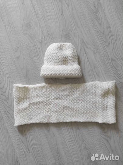 Шапка с шарфиком снуд б/у