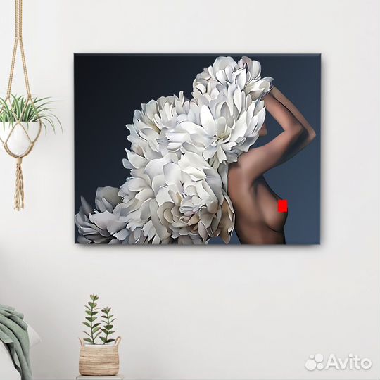 Картина на холсте - Девушка цветок 4