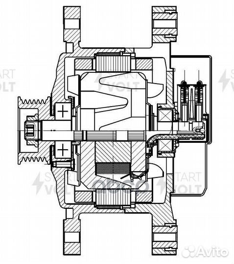 Генератор renault megane 03- 1.6I руч. шкив 110