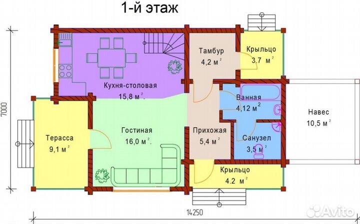 Профилированный брус Кедр, Лиственница 145/205 мм