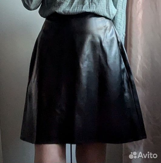 Юбка кожаная полусолнце