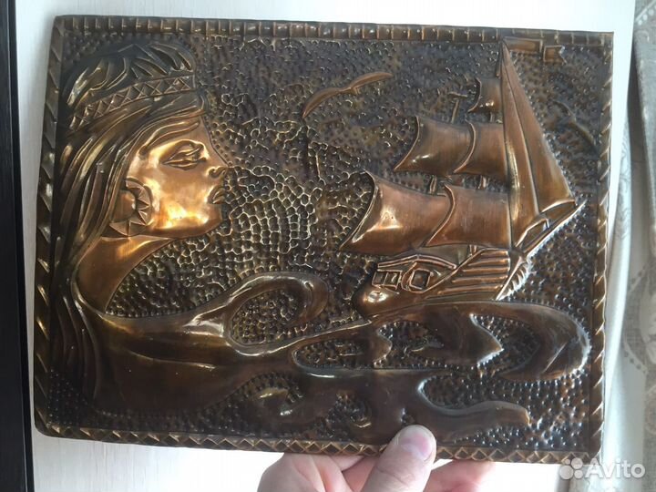 Чеканное панно СССР «Море» 1980