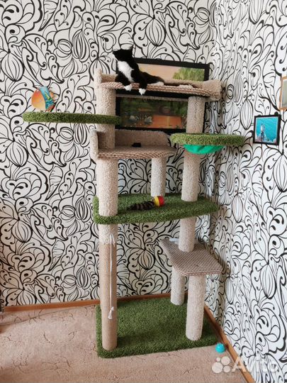 Кошачий домик с когтеточкой