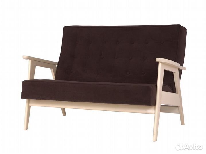 Диван ретро (беленый дуб / RS 32 - коричневый)