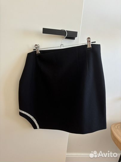 Юбка zara черная мини, M