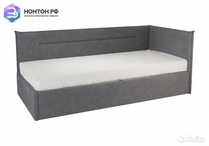 Кровать Альба 0.9 м темно-серая