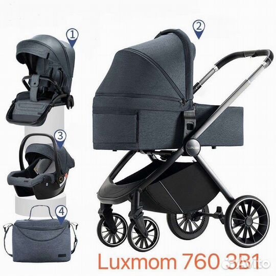 Коляска 3 в 1 Luxmom 760