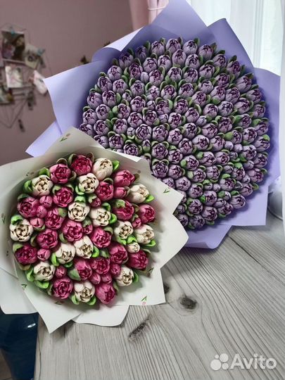 Зефирные цветы/тюльпаны