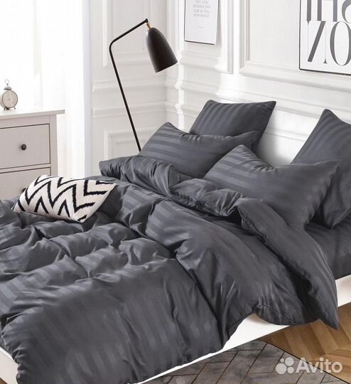 Постельное белье страйп сатин как в отеле