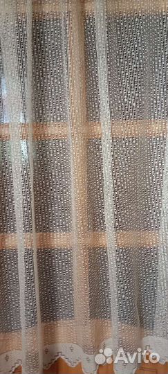 Новый тюль бежево-золотистый 2*2,1 м