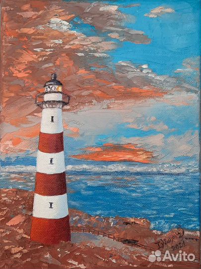 Картина маслом на холсте морской пейзаж 18 на 24