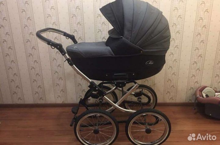 Коляска 2 в 1 с крутыми колесами + автолюлька