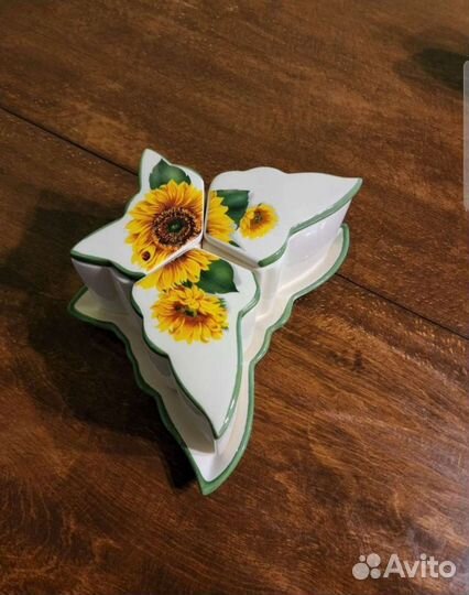 Менажница с крышкой / менажница подсолнухи