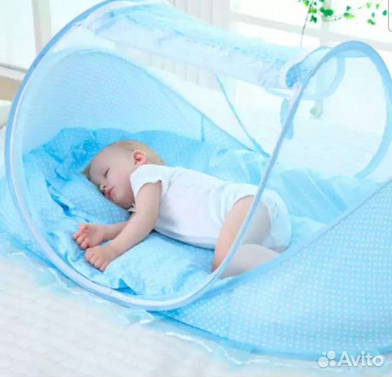 Кроватка складная розовая