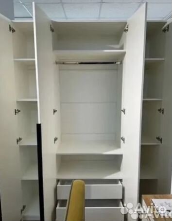 Шкаф распашной четырехдверный на 1600 Графит / Бел