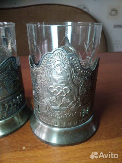 Подстаканники олимпийские со стаканами