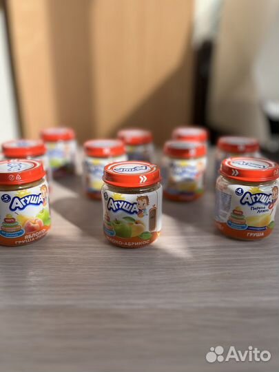 Детское питание фруктовое пюре Агуша