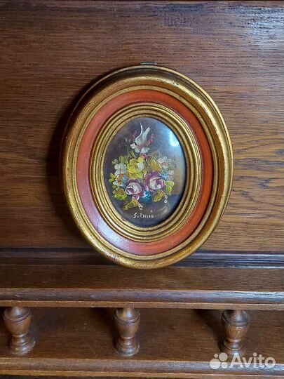 Миниатюра картина натюрморт, масло, Италия