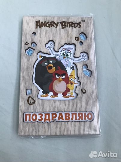 Новая деревянная открытка Angry birds