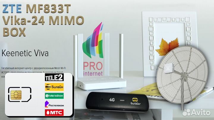 Роутер keenetic Viva ZTE MF833T Vika-24 mimo BOX