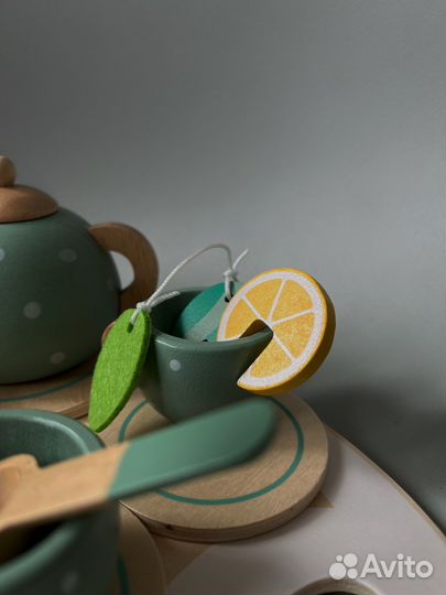 Игрушечная детская деревянная посуда