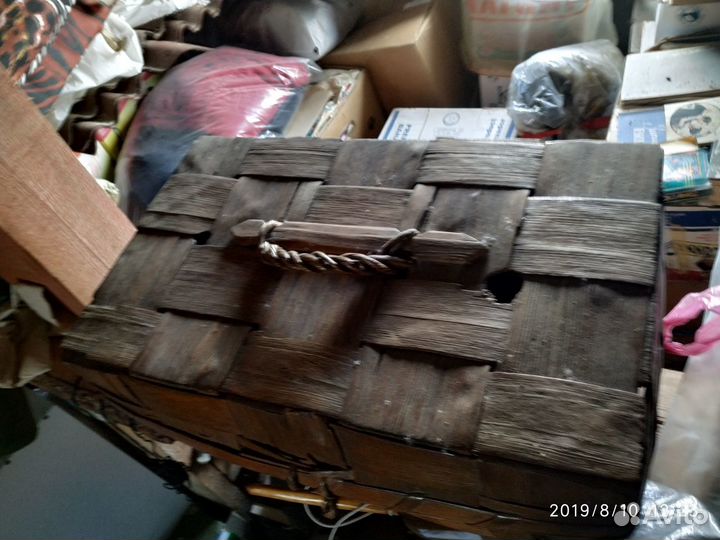 Дореволюционный плетеный сундук/чемодан